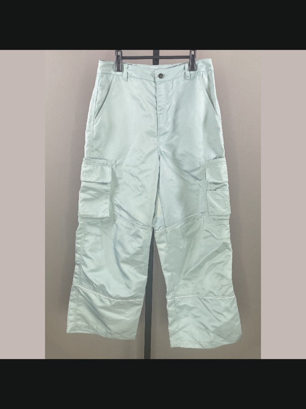 NEW Puma Pants Womens 28 green wide leg cargo street wear athletic casual